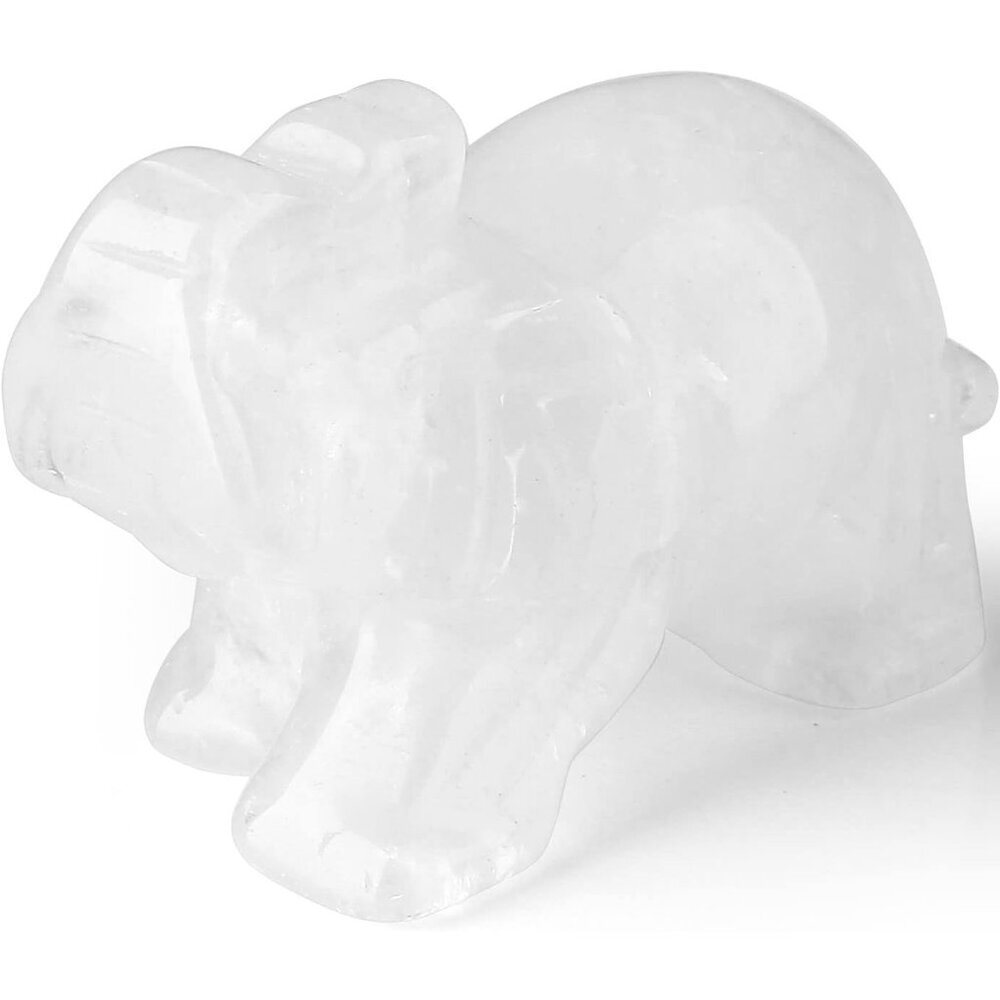 Clear Crystal Elephant Crystals Luck Elephant Decor Pocket Polished Figurine